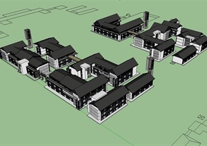 中式商业建筑楼SU(草图大师)模型