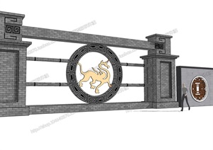 多款中式风格景墙素材SU(草图大师)模型