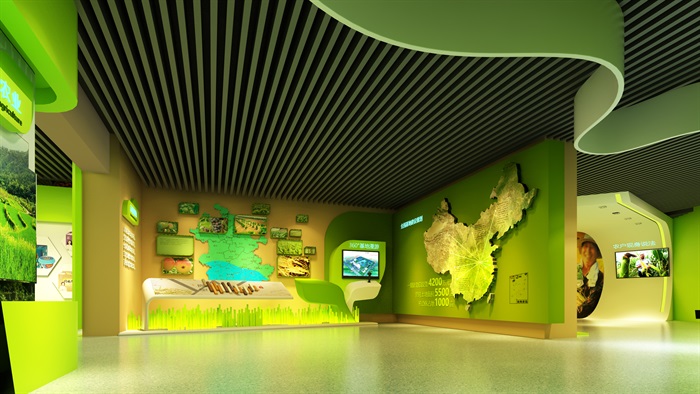 现代风格粥文化展馆室内设计max模型
