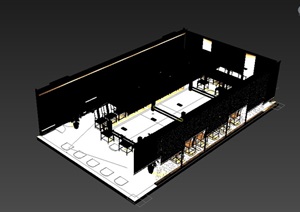 现代中式详细会议室空间设计3d模型