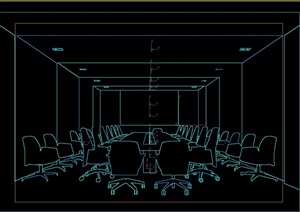 现代办公好会议室详细设计3d模型