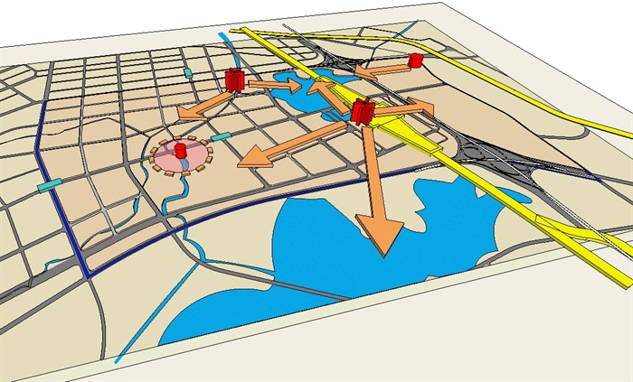 某城市景观视线分析su模型(1)