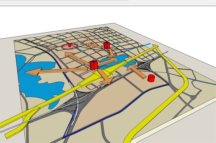 某城市景观视线分析su模型(2)