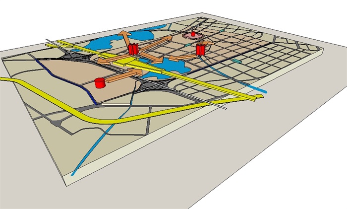某城市景观视线分析su模型(3)