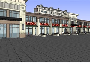 新古典商业街商业建筑设计SU(草图大师)模型