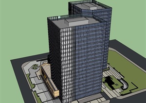 某详细的商业住宅建筑楼设计SU(草图大师)模型
