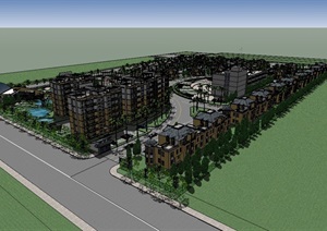 一套住宅规划整体小区SU(草图大师)模型
