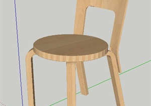原木风椅子SU(草图大师)模型