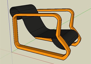 简约黑色躺椅设计SU(草图大师)模型
