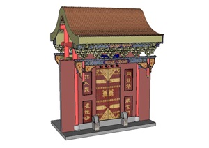 古典中式解脱门SU(草图大师)模型