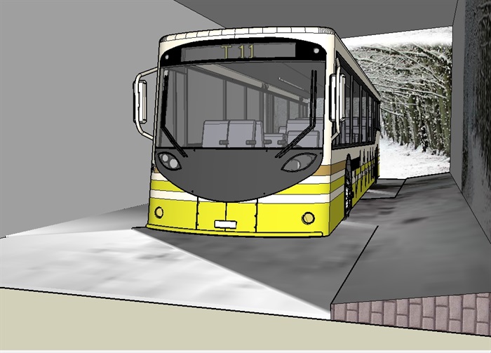 公交车汽车设计su模型(2)