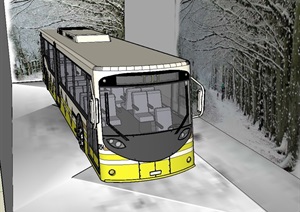 公交车汽车设计SU(草图大师)模型