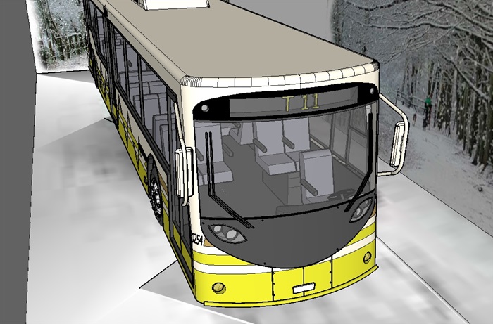 公交车汽车设计su模型(3)