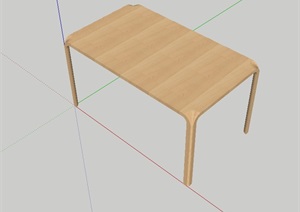 现代全木质桌子设计SU(草图大师)模型