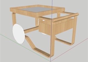 现代室内独特桌子SU(草图大师)模型