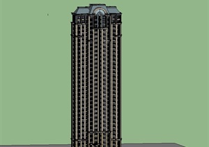 某欧式住宅高层建筑楼SU(草图大师)模型