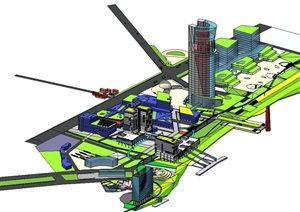 老枪城市规划综合楼设计SU(草图大师)模型