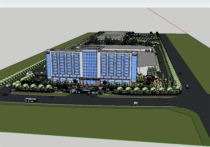 某工厂景观与办公楼设计su模型(2)