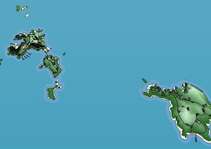 某现代岛屿整体规划SU(草图大师)模型