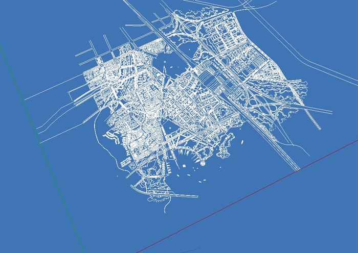 现代独特的城市规划su模型(1)