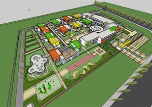 现代幼儿园方案建筑设计SU(草图大师)模型