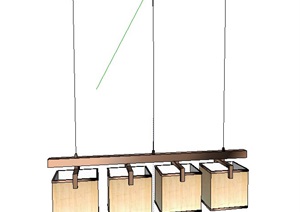 简约风餐厅吊灯设计SU(草图大师)模型