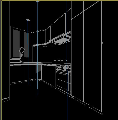 现代简约厨房室内装修max模型(2)