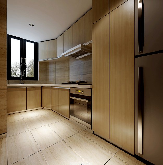 现代简约厨房室内装修max模型(1)
