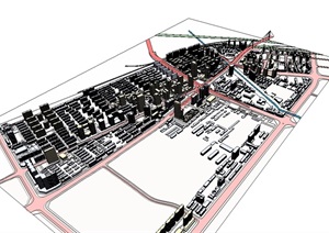 某二七区城市设计规划总图SU(草图大师)模型