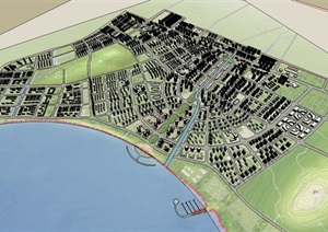 长兴岛城市规划设计SU(草图大师)模型
