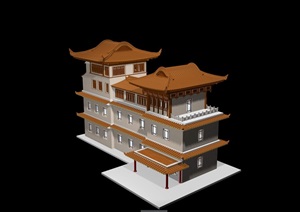三峡古建寺庙文物建筑设计jpg效果图