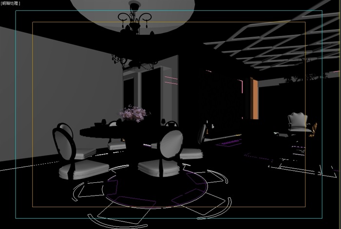 欧式住宅室内空间餐厅设计3d模型(2)