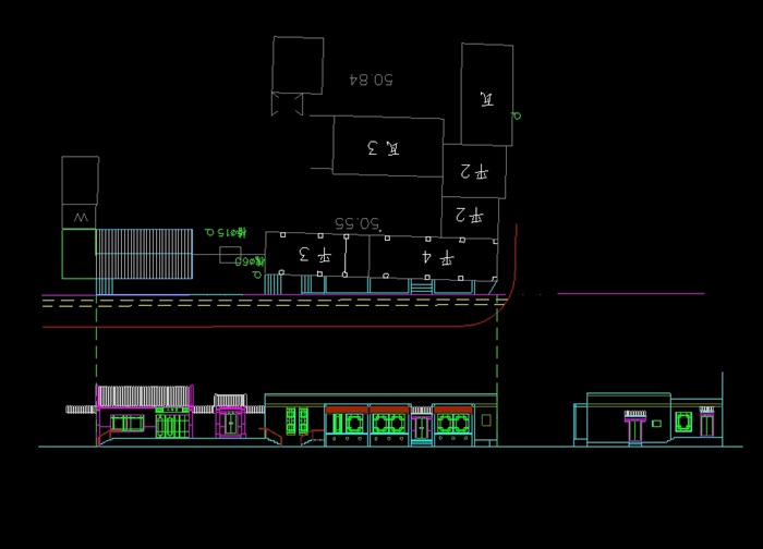 旧城改造沿街详细建筑cad立面方案(1)