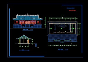 仿古寺庙建筑详细设计cad方案