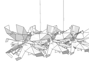 简约折纸吊灯设计SU(草图大师)模型