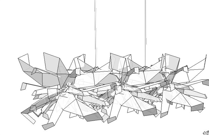 简约折纸吊灯设计su模型(1)