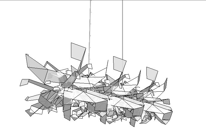 简约折纸吊灯设计su模型(2)