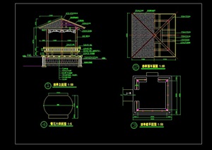 经典的木方亭cad施工图