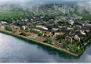 黄山市徽派风格商业景观及建筑设计资料（JPG、CAD、SU(草图大师)文件）