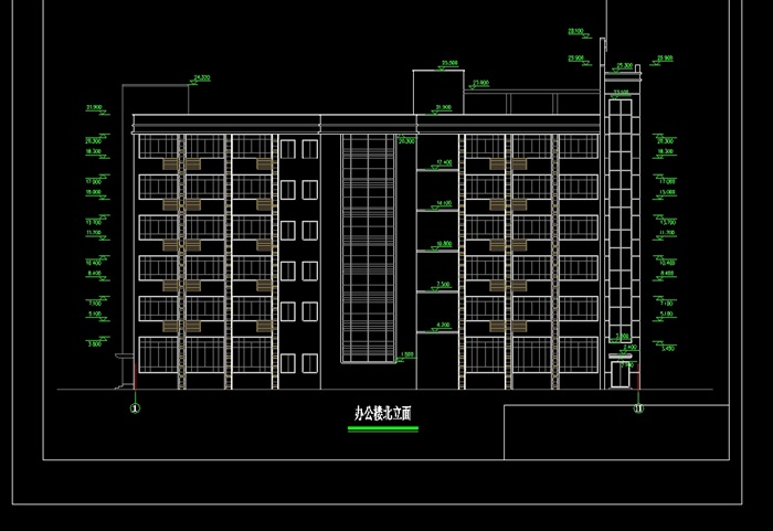 框架办公楼CAD施工图(2)