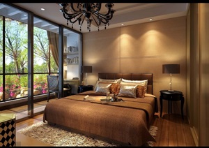 某住宅卧室空间装饰设计3d模型