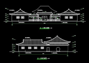 古典中式详细的寺庙建筑cad施工图