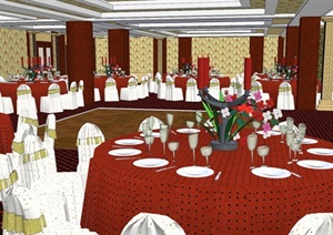 某现代餐饮空间详细设计SU(草图大师)模型