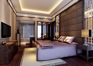 现代完整的客厅空间设计3d模型