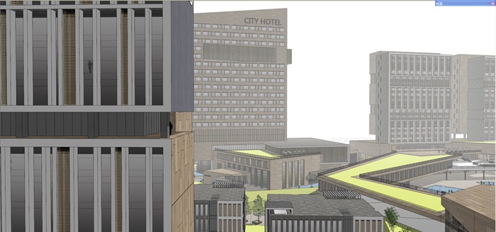 商业办公楼综合体建筑su模型