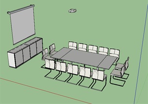 某办公室桌椅SU(草图大师)模型