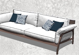 现代详细的沙发SU(草图大师)模型