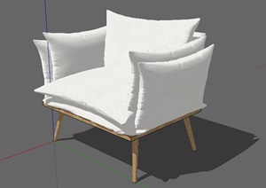某现代简约沙发椅详细设计SU(草图大师)模型