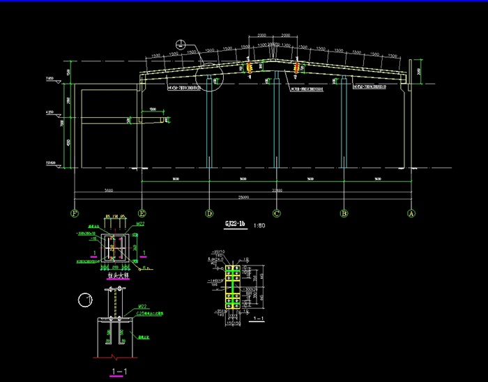 劳斯莱斯钢展厅结构cad施工图(1)