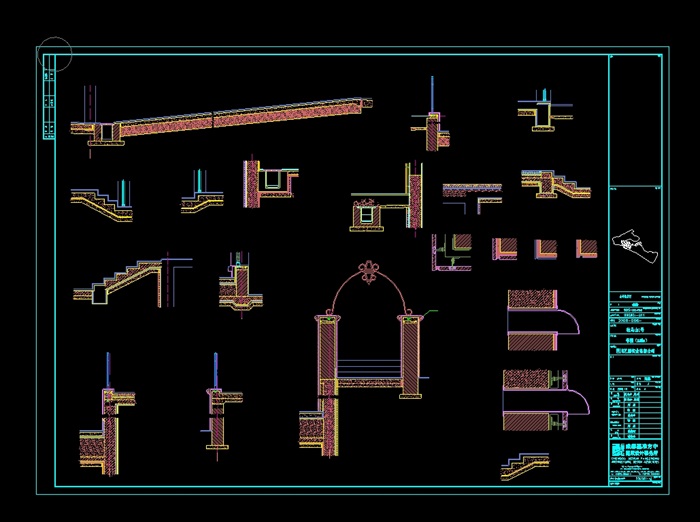 某欧式别墅建筑构件CAD图(1)